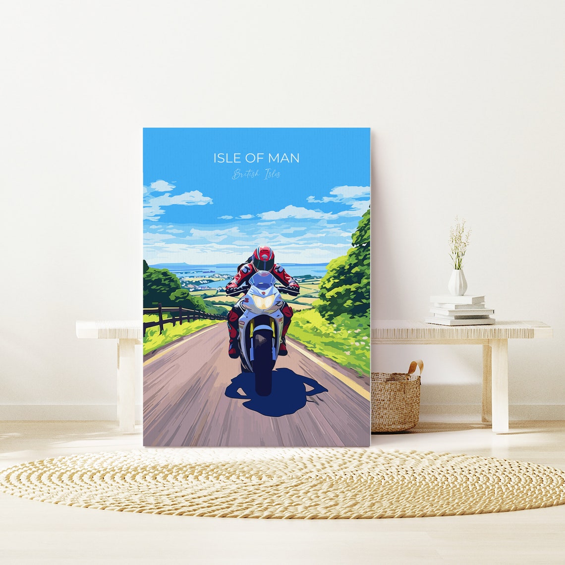 Isle Of Man Print Motorbike Wall Art Travel Poster Of Isle Of Man Motorbike Racing Art Isle Of Man Art Gift British Isles Wall Art - Image 3