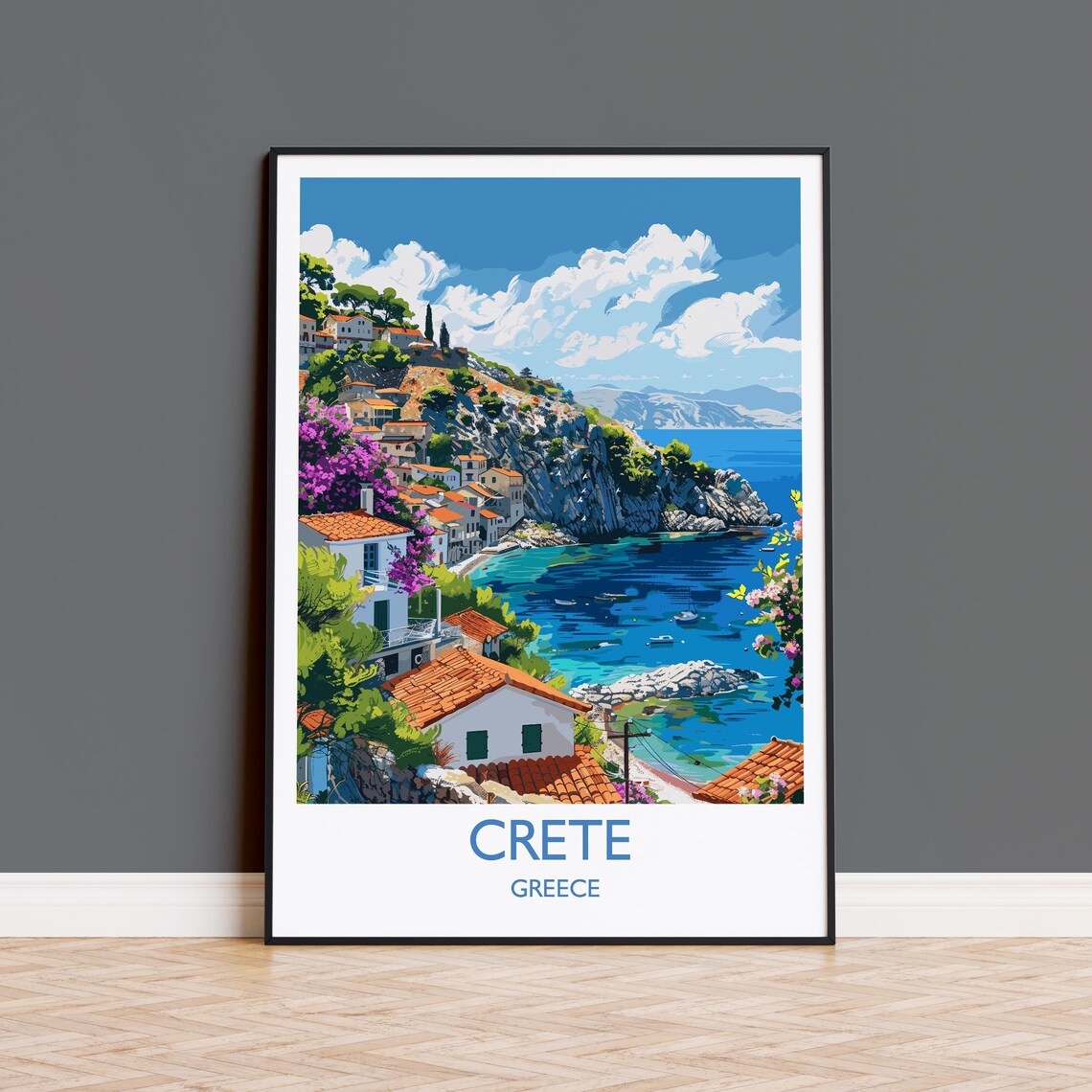Crete Travel Poster, Greece Island Wall Print