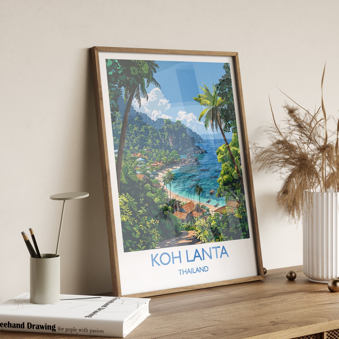 Koh Lanta Travel Print Travel Poster Of Koh Lanta Thailand Koh Lanta Art Lovers Gift Wall Art Print - Image 2
