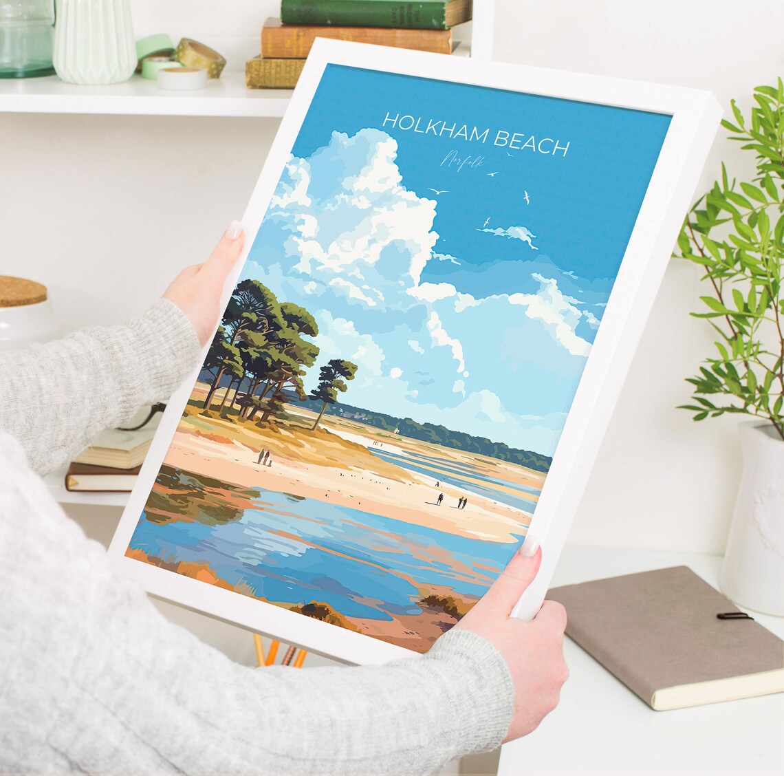 Holkham Beach Travel Poster, Norfolk England - Image 5