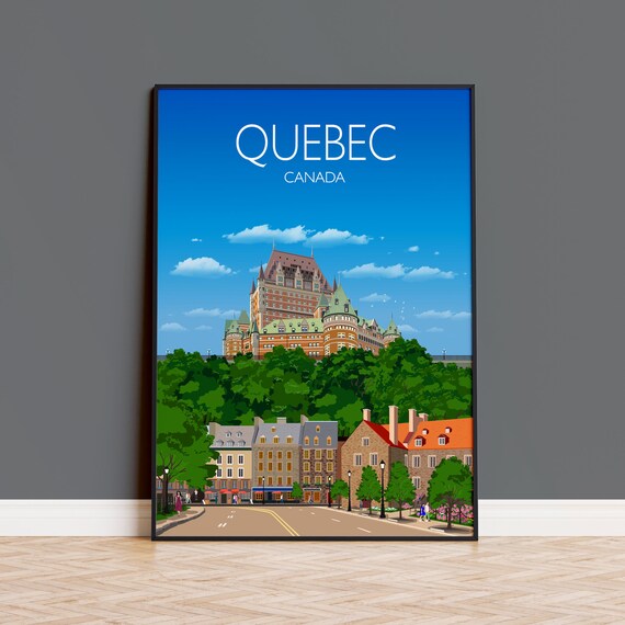 Quebec Canada Chateau Frontenac Old Town Street Scene Poster