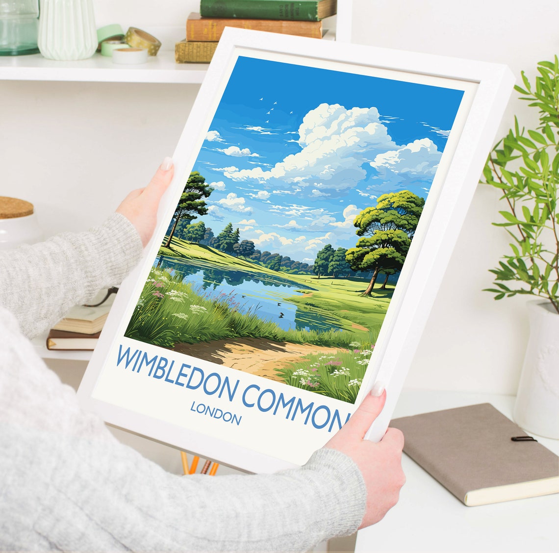 Wimbledon Common Travel Poster Travel Print Of Wimbledon Common London Poster Wimbledon Common Art Gift London Art Lovers Uk Travel Gift - Image 5