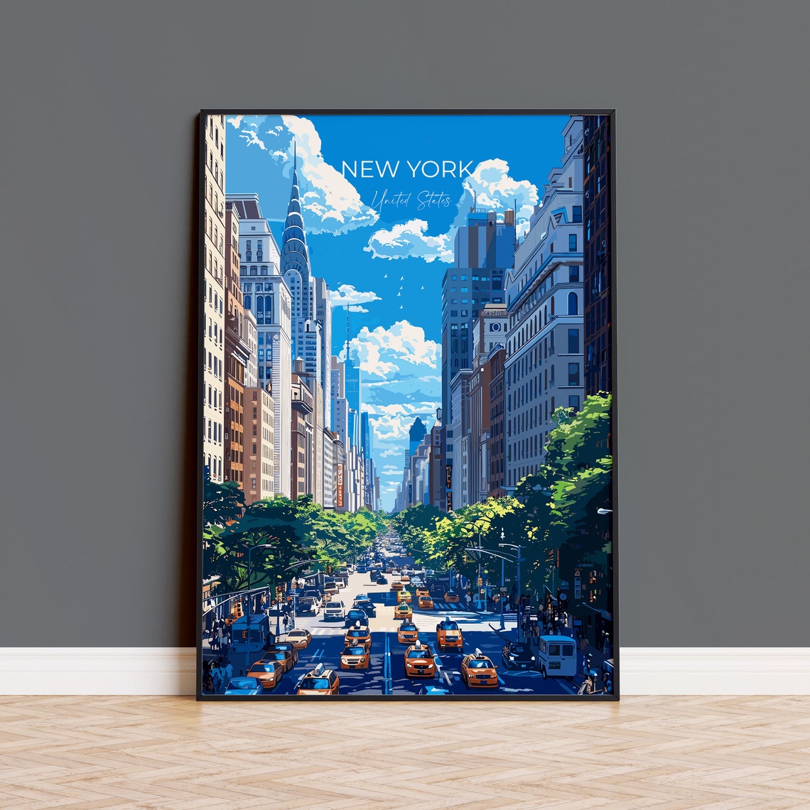 New York Travel Poster Wall Art Travel Print Of New York New York Art Lovers Gift Usa Art Gift