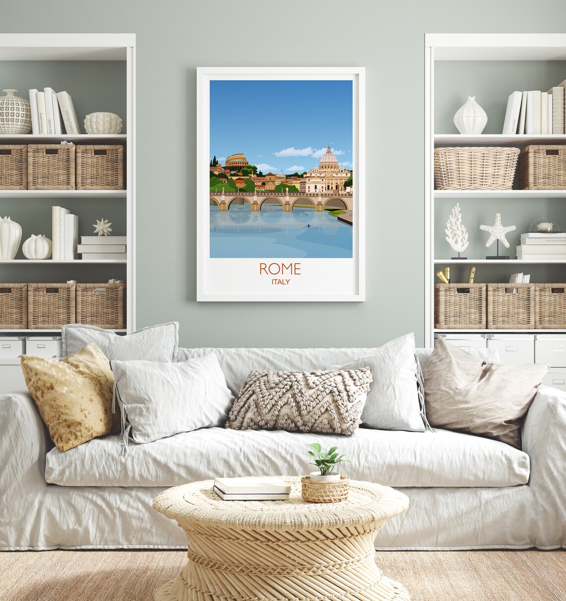 Rome Travel Poster, Italy Cityscape Art Print - Image 2