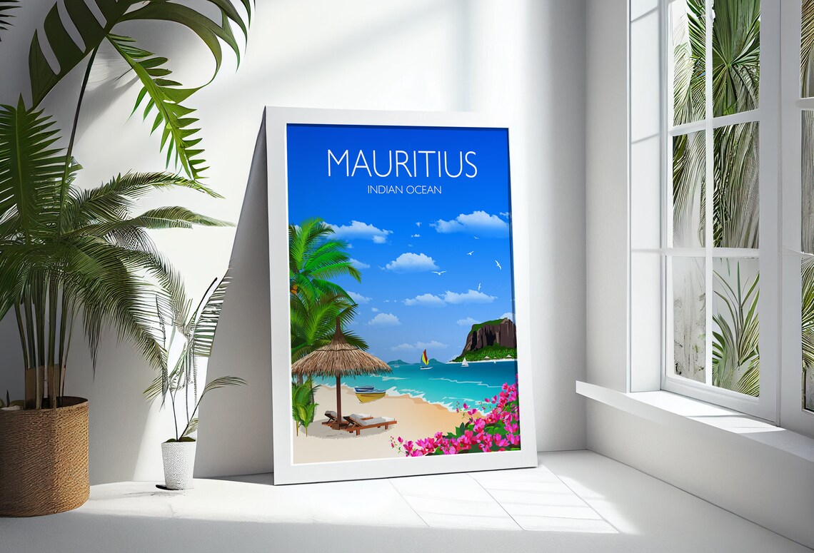 Mauritius Travel Poster, Indian Ocean Travel Print - Image 3