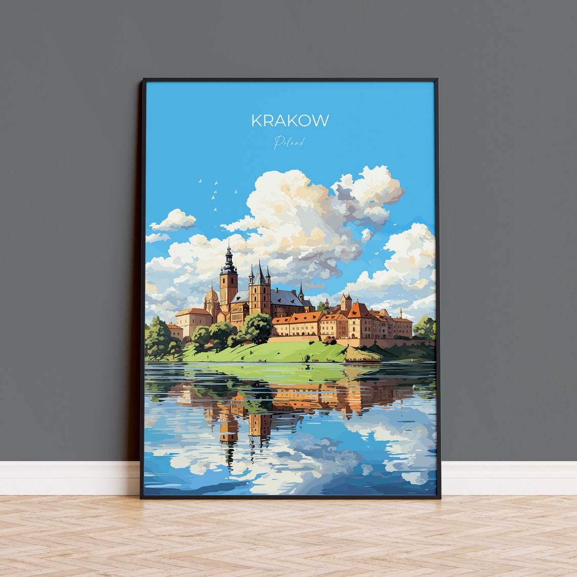 Krakow Travel Print Travel Poster Of Krakow Poland Poster Krakow Art Gift Poland Art Lovers Travel Gift