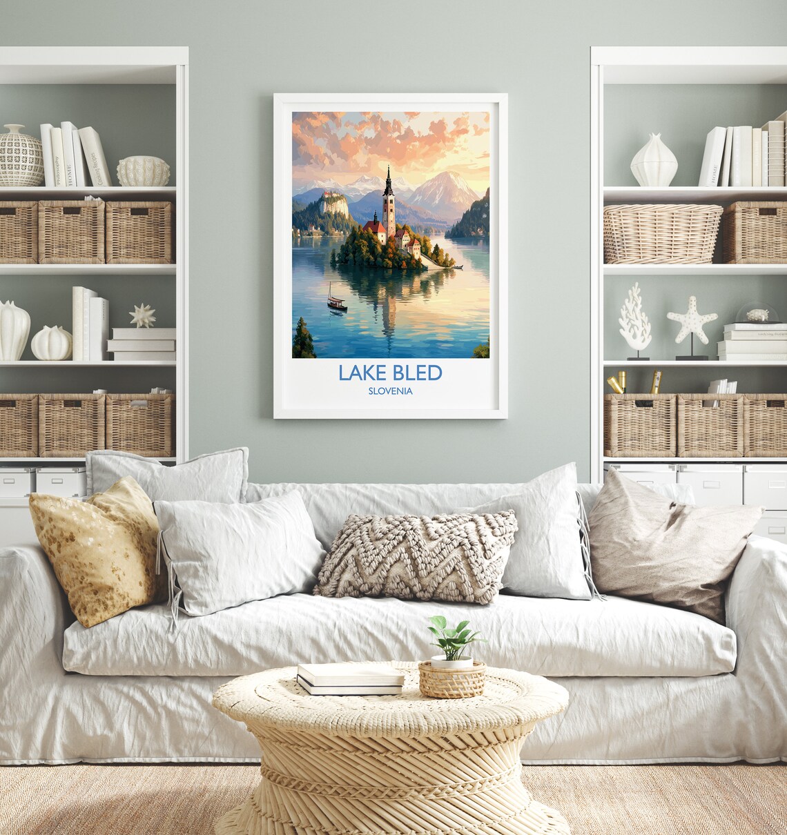 Lake Bled Travel Poster, Slovenia Wall Art Print - Image 4