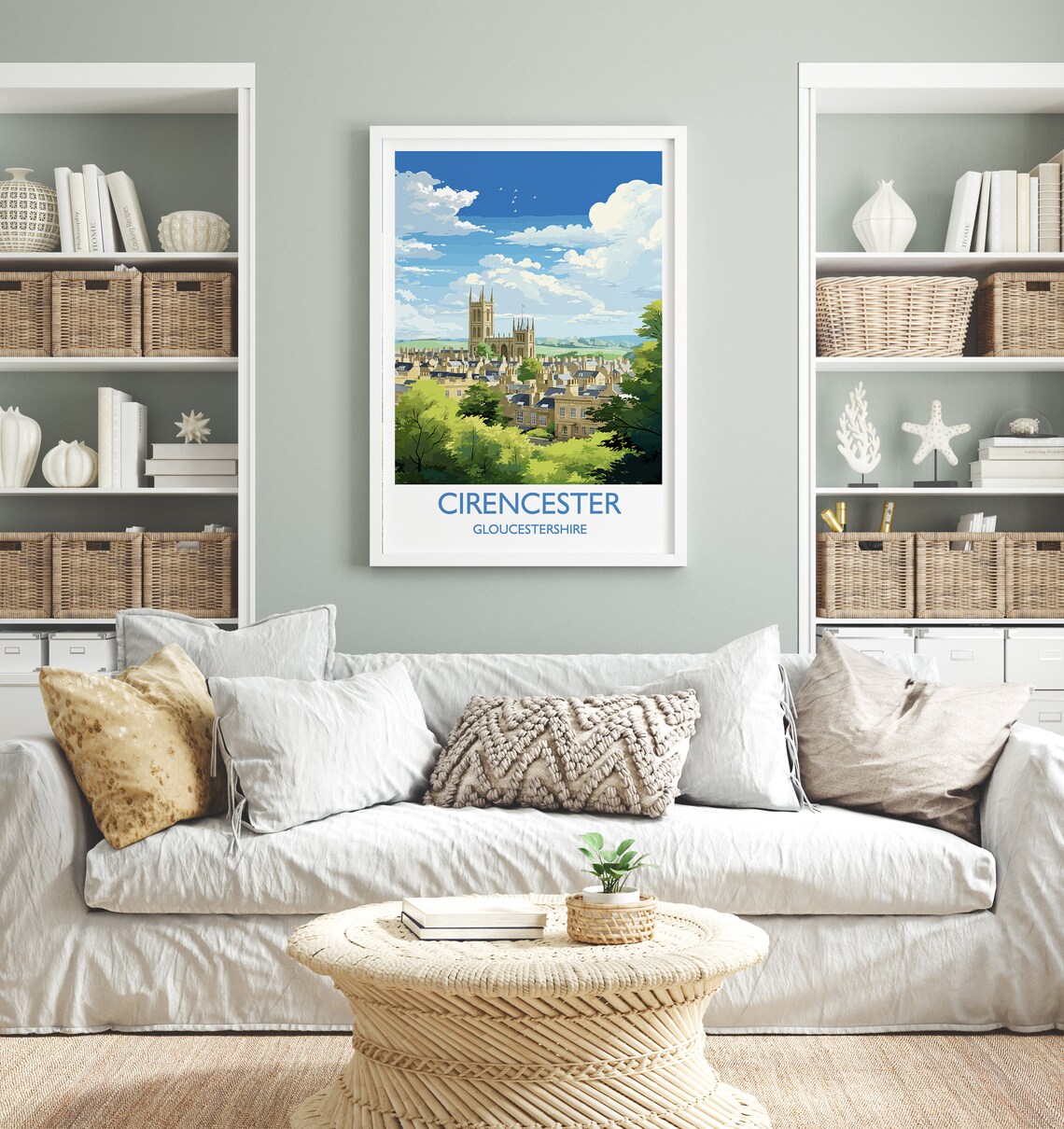 Cirencester Travel Poster, English Countryside Scene - Image 4