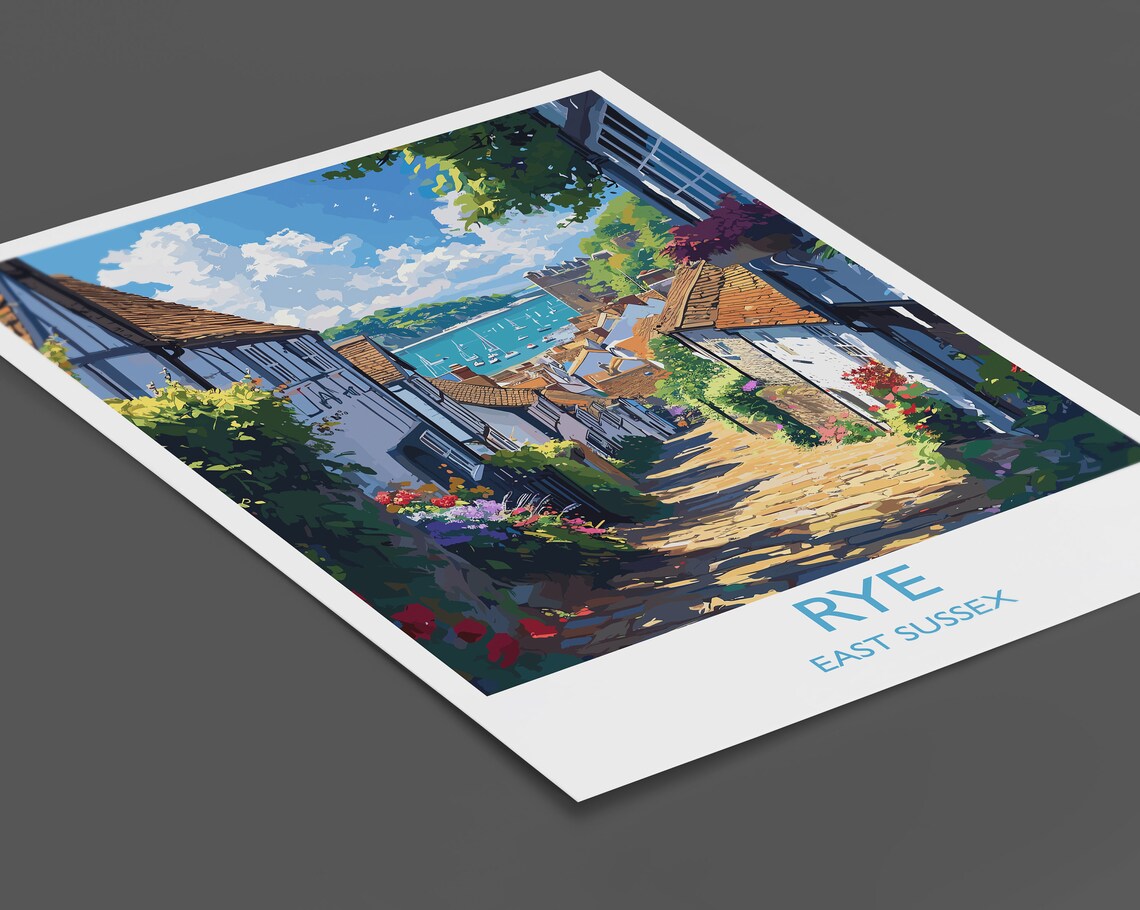 Rye Travel Poster, East Sussex English Coastal Art - Image 2