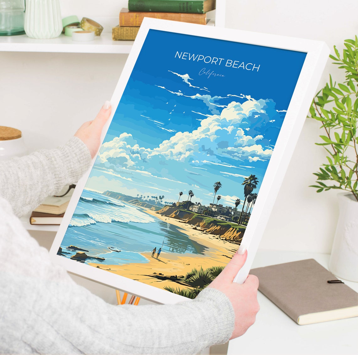 Newport Beach Travel Poster Travel Print Of Newport Beach California Newport Beach Art Lovers Gift Usa Gift Wall Art Print - Image 5