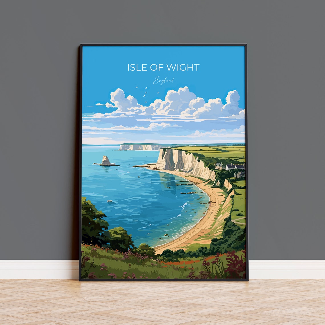Isle Of Wight Travel Print Wall Art Isle Of Wight Travel Poster English Coastal Art Isle Of Wight Gift Art Lovers Gift
