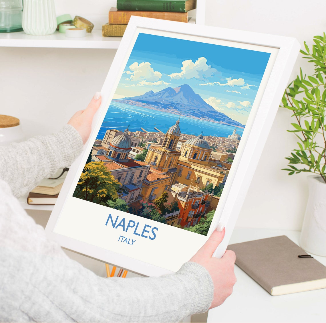 Naples Travel Print Travel Poster Of Naples Italy City Of Naples Italy Art Lovers Gift Naples Wall Art Print - Image 5