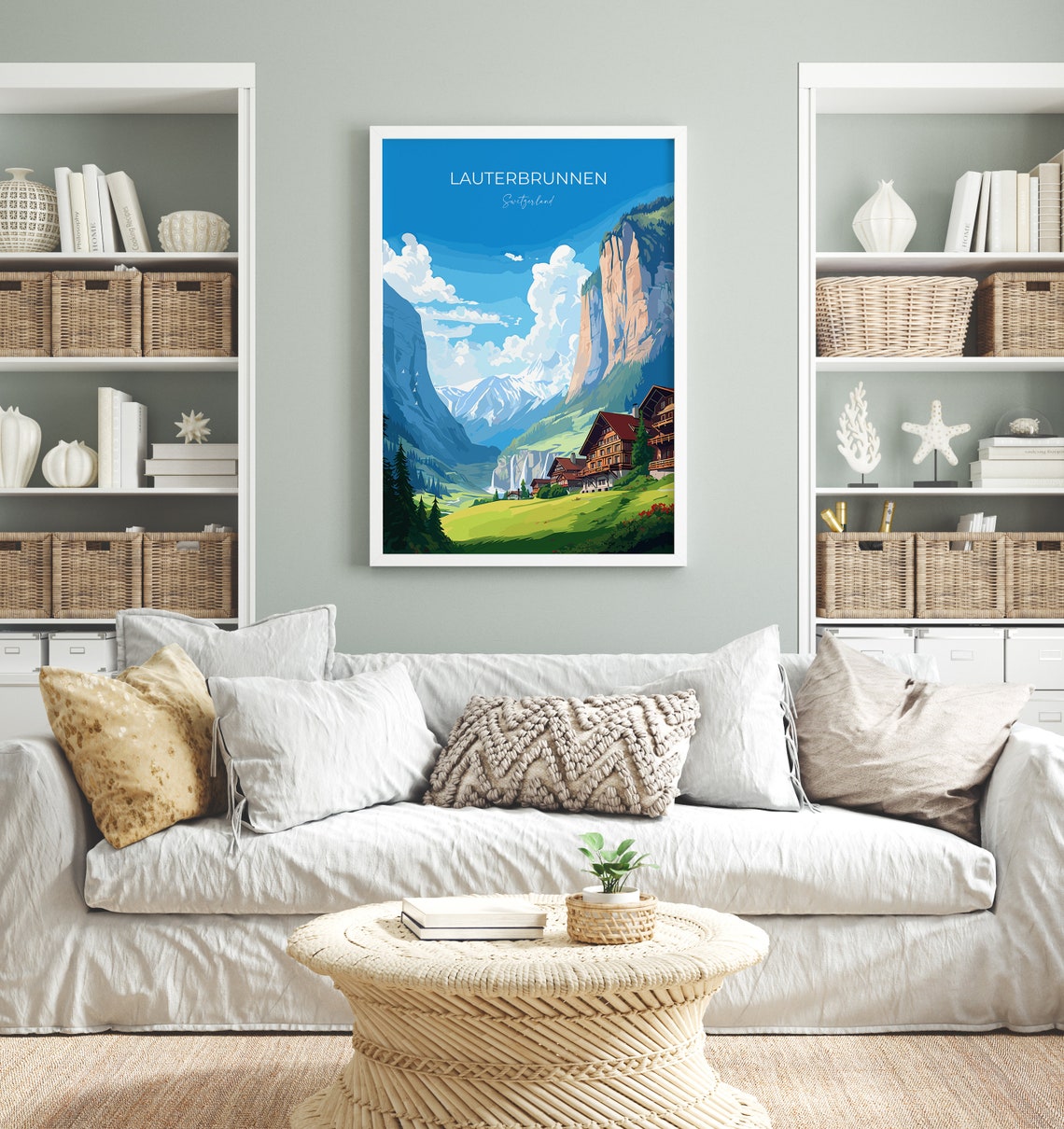 Lauterbrunnen Travel Print Travel Poster Of Lauterbrunnen Lauterbrunnen Gift Switzerland Art Gift Wall Art Print - Image 4
