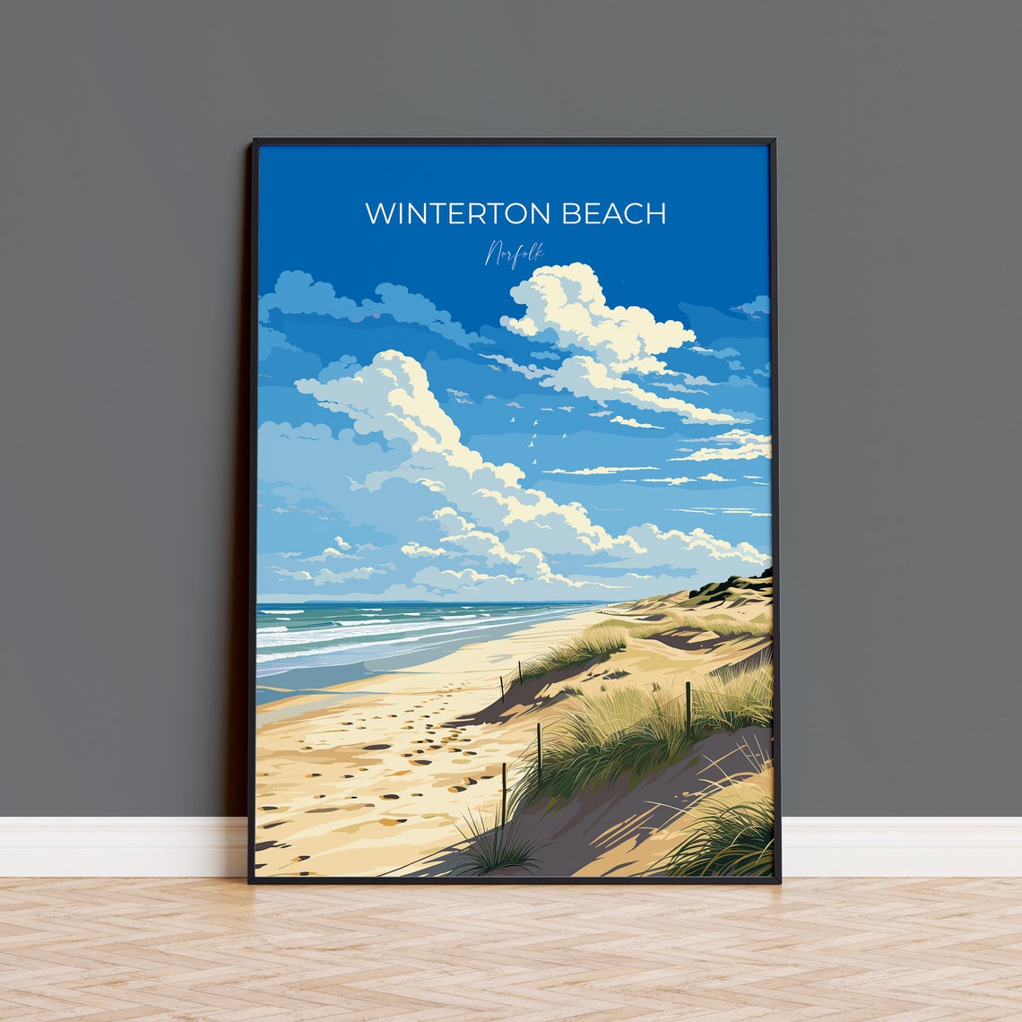Winterton Beach Norfolk Dramatic Cloud Sky Seaside Beach Poster