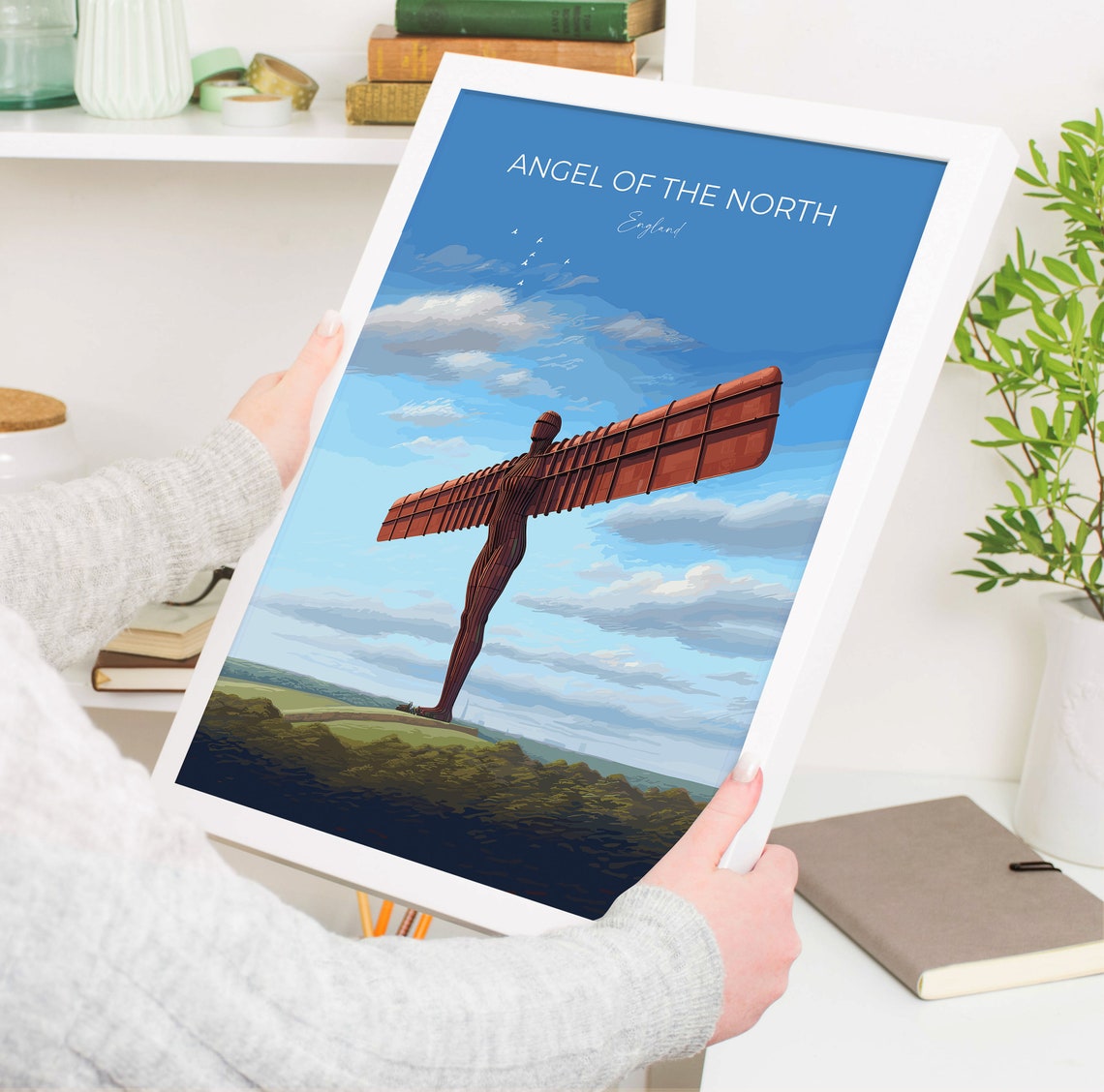 Angel Of The North Travel Print Wall Art Travel Poster Of Angel Of The North England Angel Of The North Art Gift Wall Art Print - Image 5