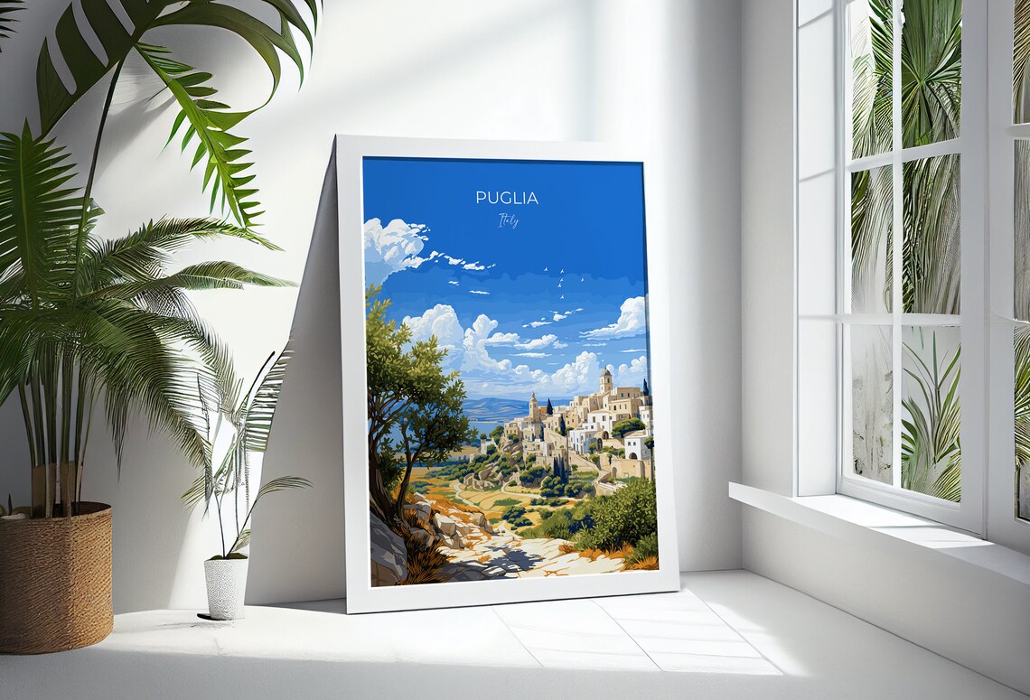 Puglia Travel Print Wall Art Travel Poster Of Puglia Puglia Art Lovers Gift Italy Italy Art Gift - Image 3