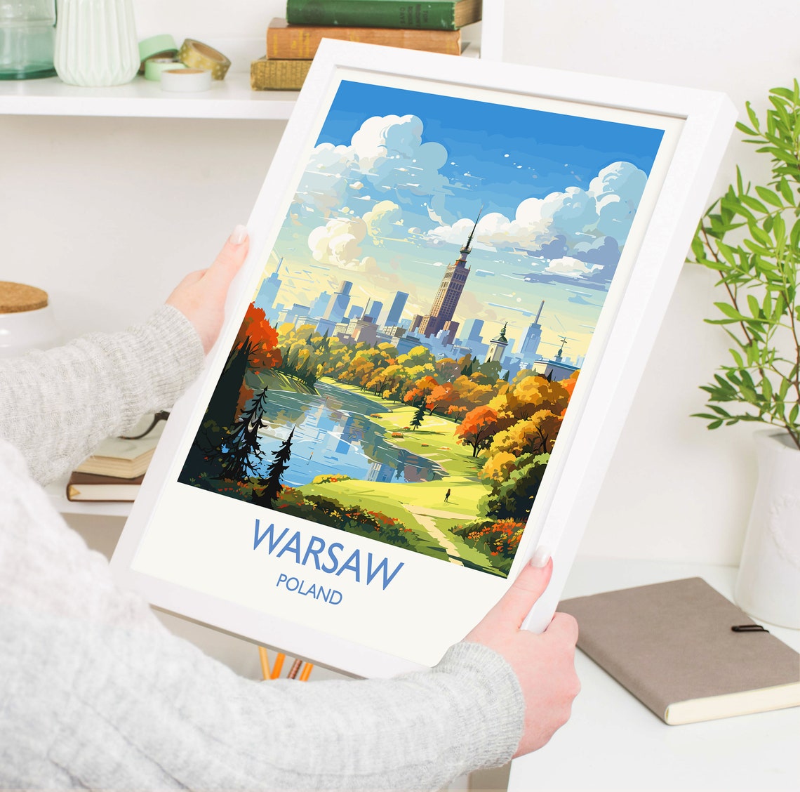 Warsaw Travel Poster Travel Print Of Warsaw Poland Poster Warsaw Art Gift Poland Art Lovers Travel Gift - Image 5