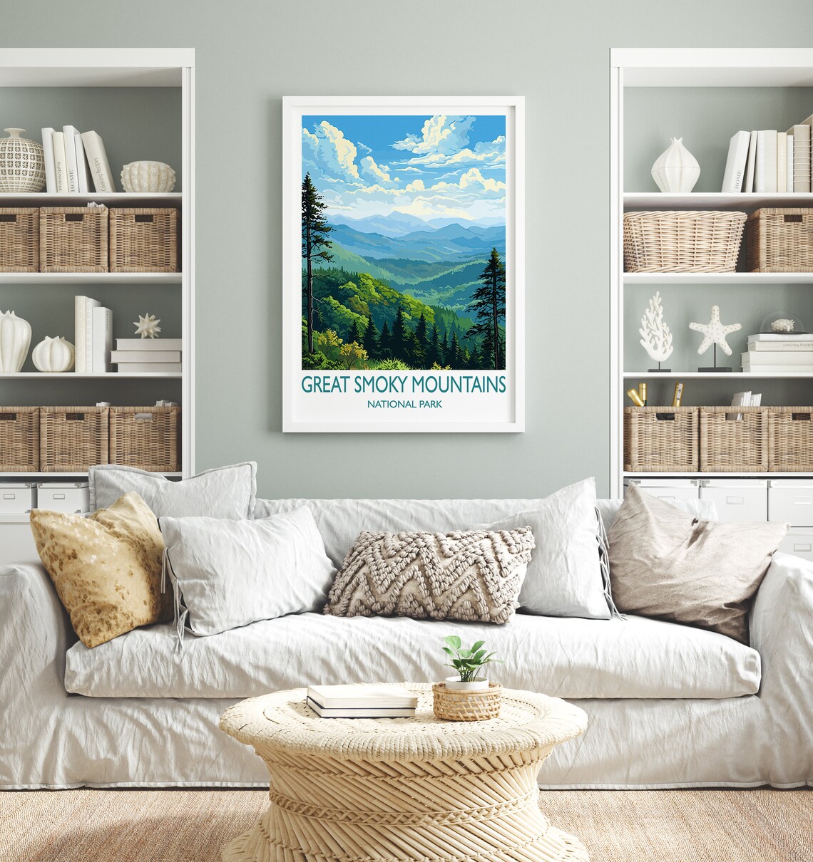 Great Smoky Mountains Print Travel Poster Of Great Smoky Mountains National Park Usa Travel Gift - Image 4