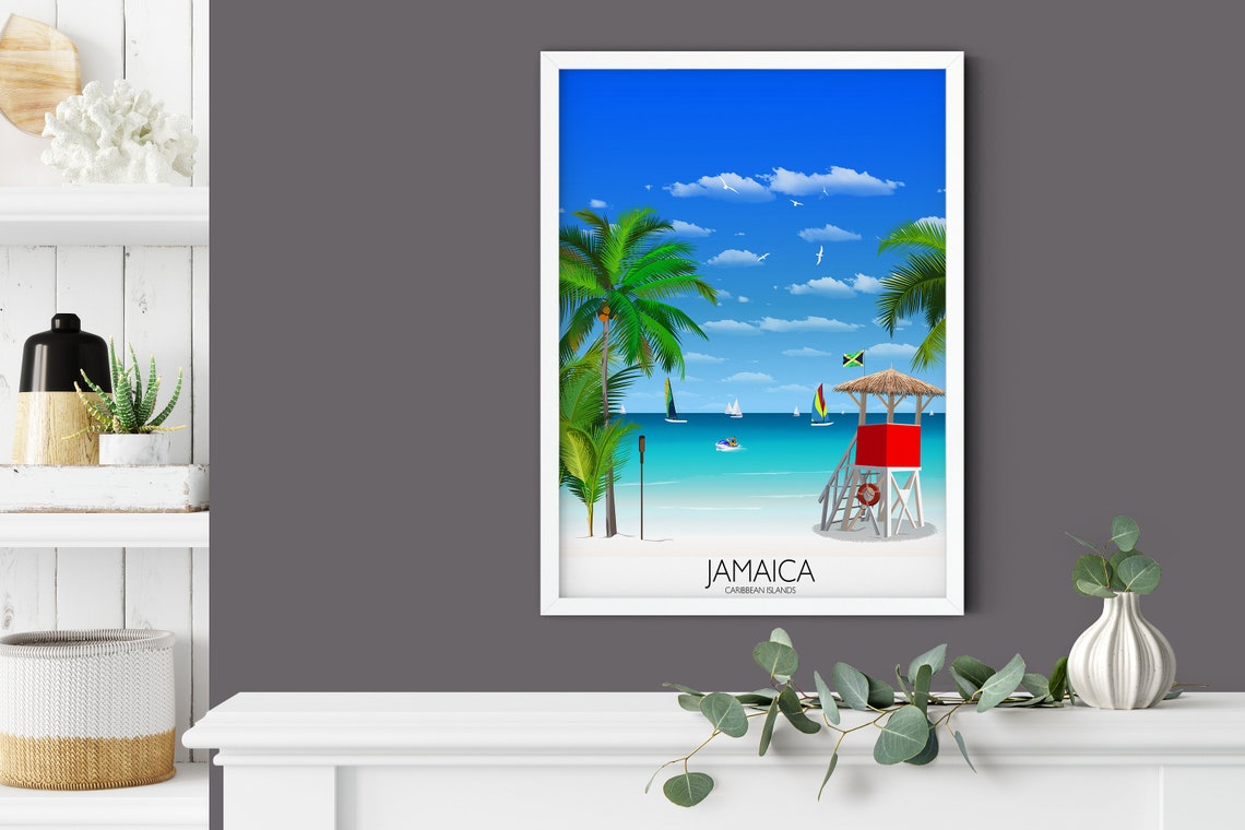 Travel Poster Of Jamaica Travel Print Of Jamaica Caribbean Travel Poster Jamaica Print - Image 4
