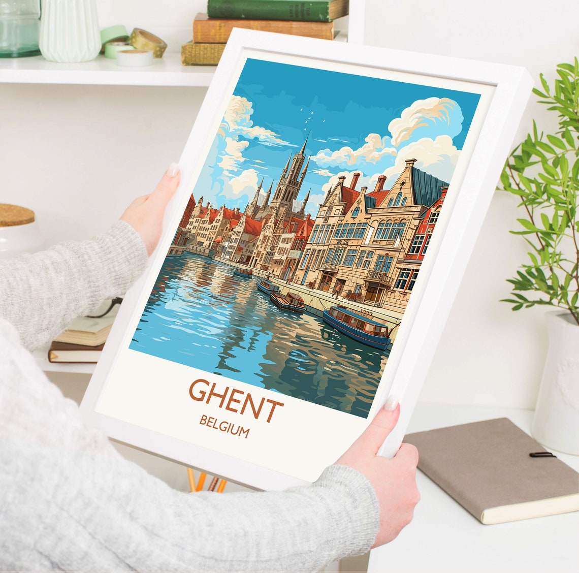 Ghent Belgium Travel Gift Art Print - Image 5
