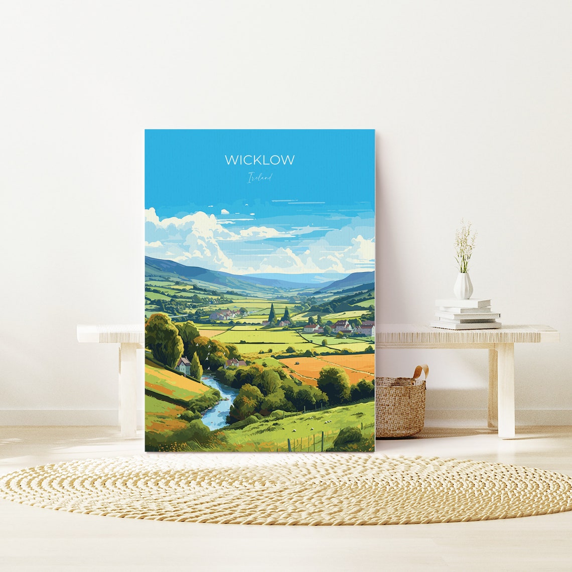 Wicklow Ireland Rolling Hills River Valley Travel Poster Countryside - Image 3