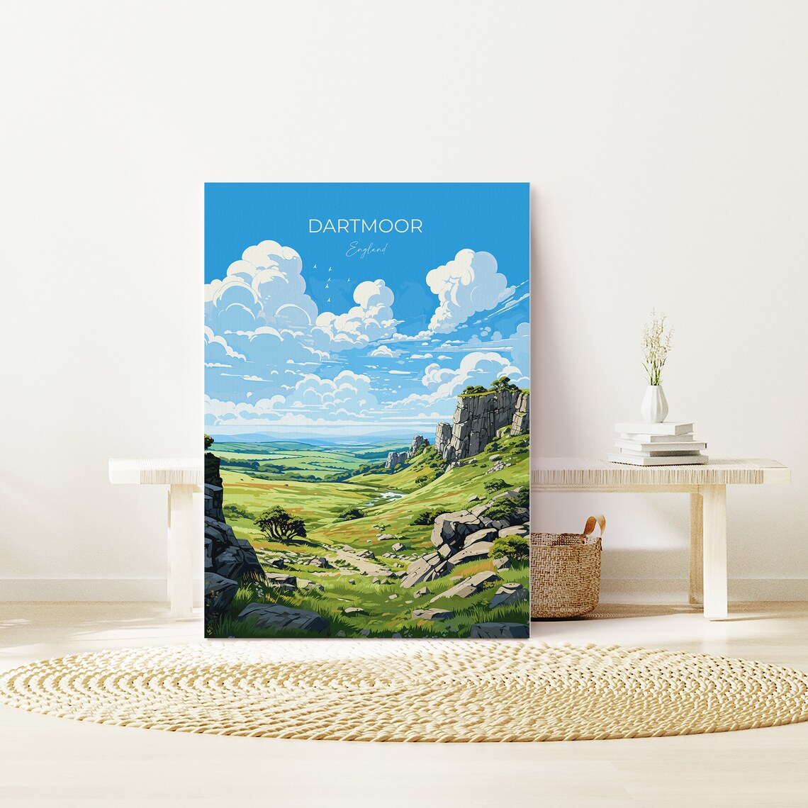 Dartmoor England Rocky Tors Green Moorland Valley Travel Poster - Image 3