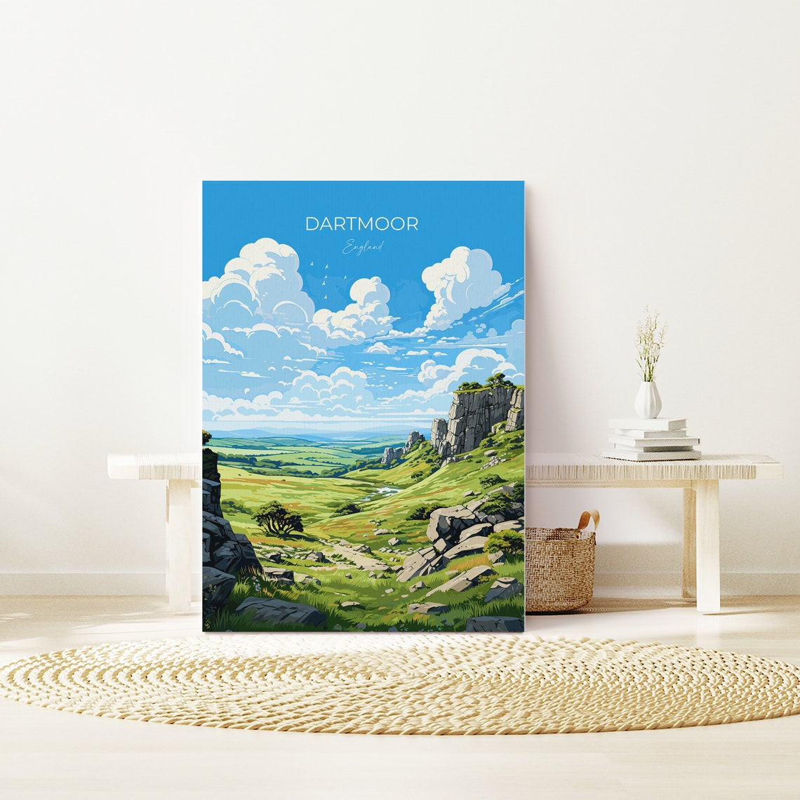 Dartmoor Travel Poster Wall Art Travel Print Of Dartmoor England Dartmoor Art Lovers Gift English Countryside - Image 3