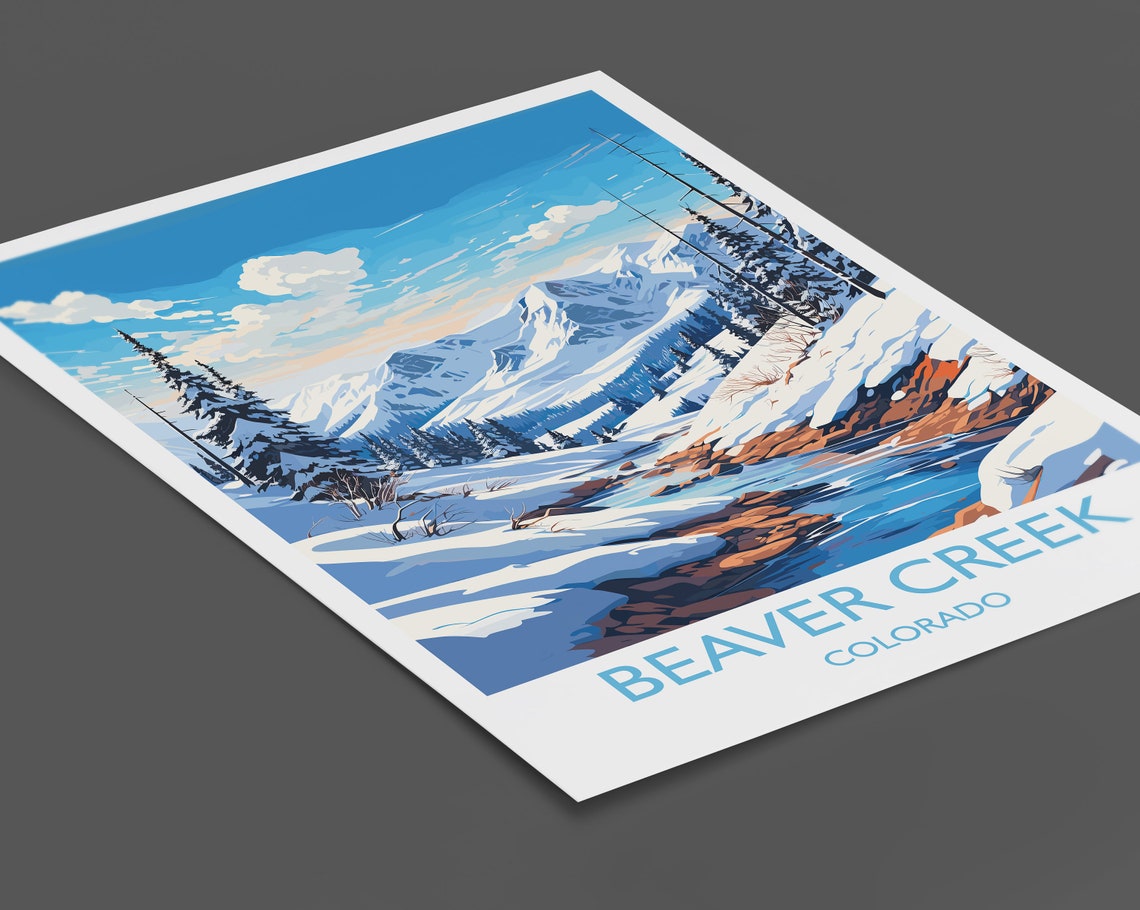 Beaver Creek Travel Poster Wall Art Travel Print Of Beaver Creek Colorado Usa Beaver Creek Art Lovers Gift - Image 2