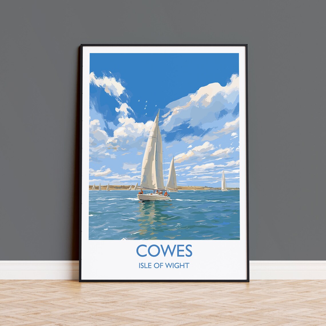 Cowes Travel Poster, Isle Of Wight Sailing Art