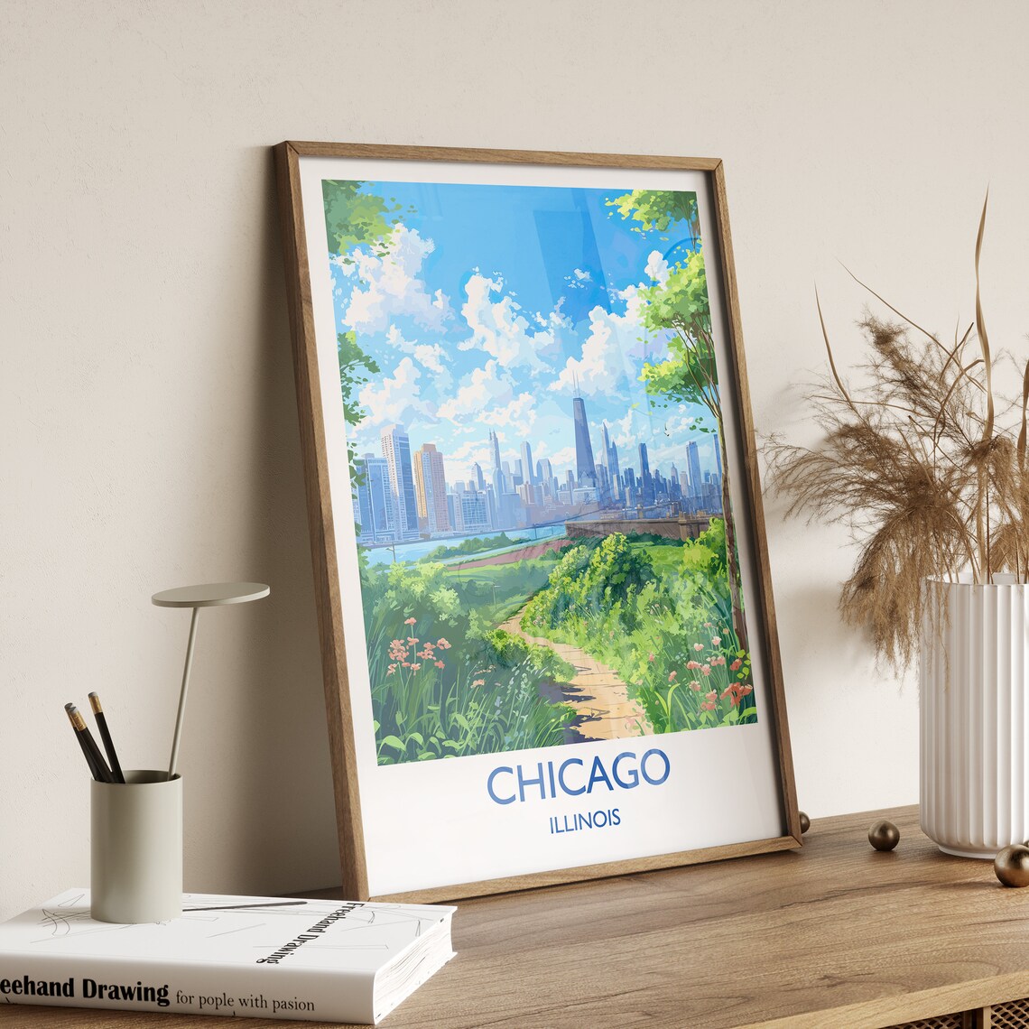 Chicago Travel Print Of Illinois USA Wall Art Print - Image 3