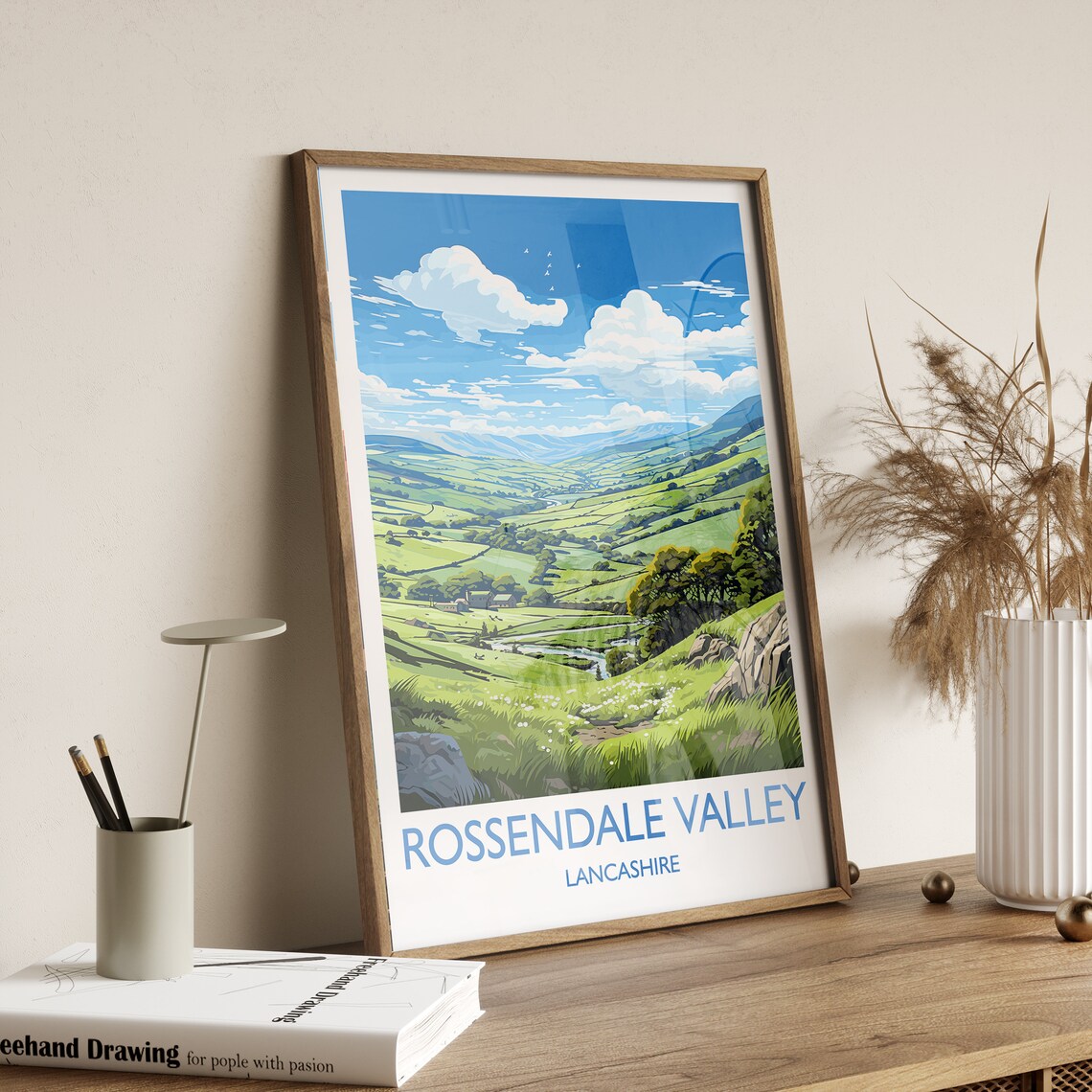 Rossendale Valley Travel Poster, English Countryside - Image 3
