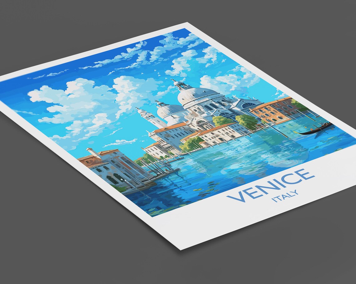 Venice Italy Grand Canal Santa Maria Salute Gondola Art Poster - Image 2
