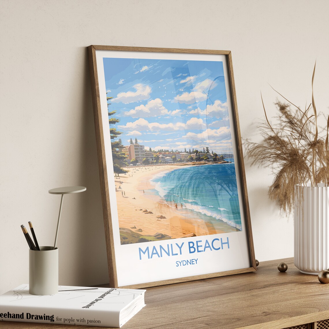 Manly Beach Travel Poster, Sydney New South Wales - Image 3