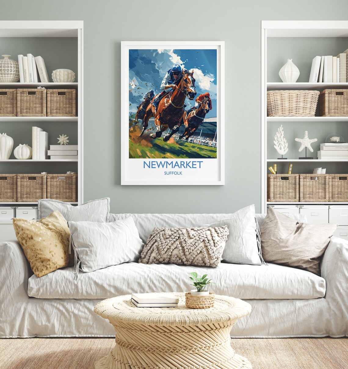 Newmarket Travel Poster, Suffolk England Art Print - Image 4