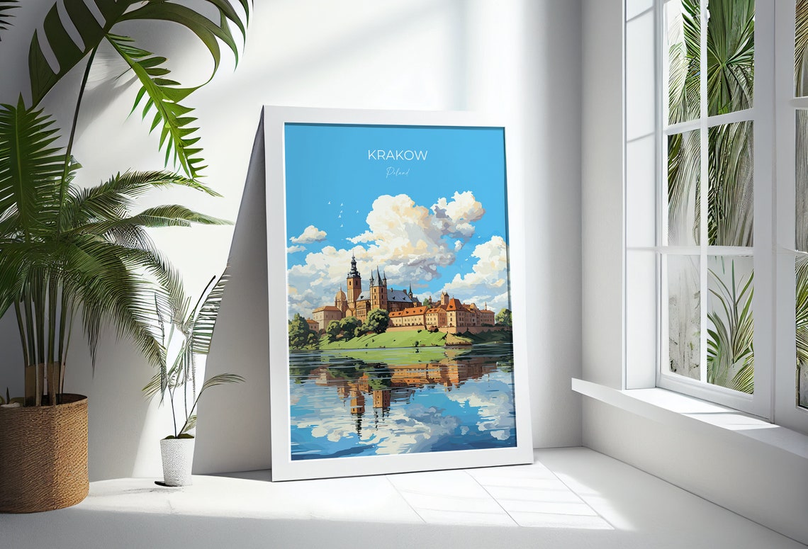 Krakow Travel Print Travel Poster Of Krakow Poland Poster Krakow Art Gift Poland Art Lovers Travel Gift - Image 3