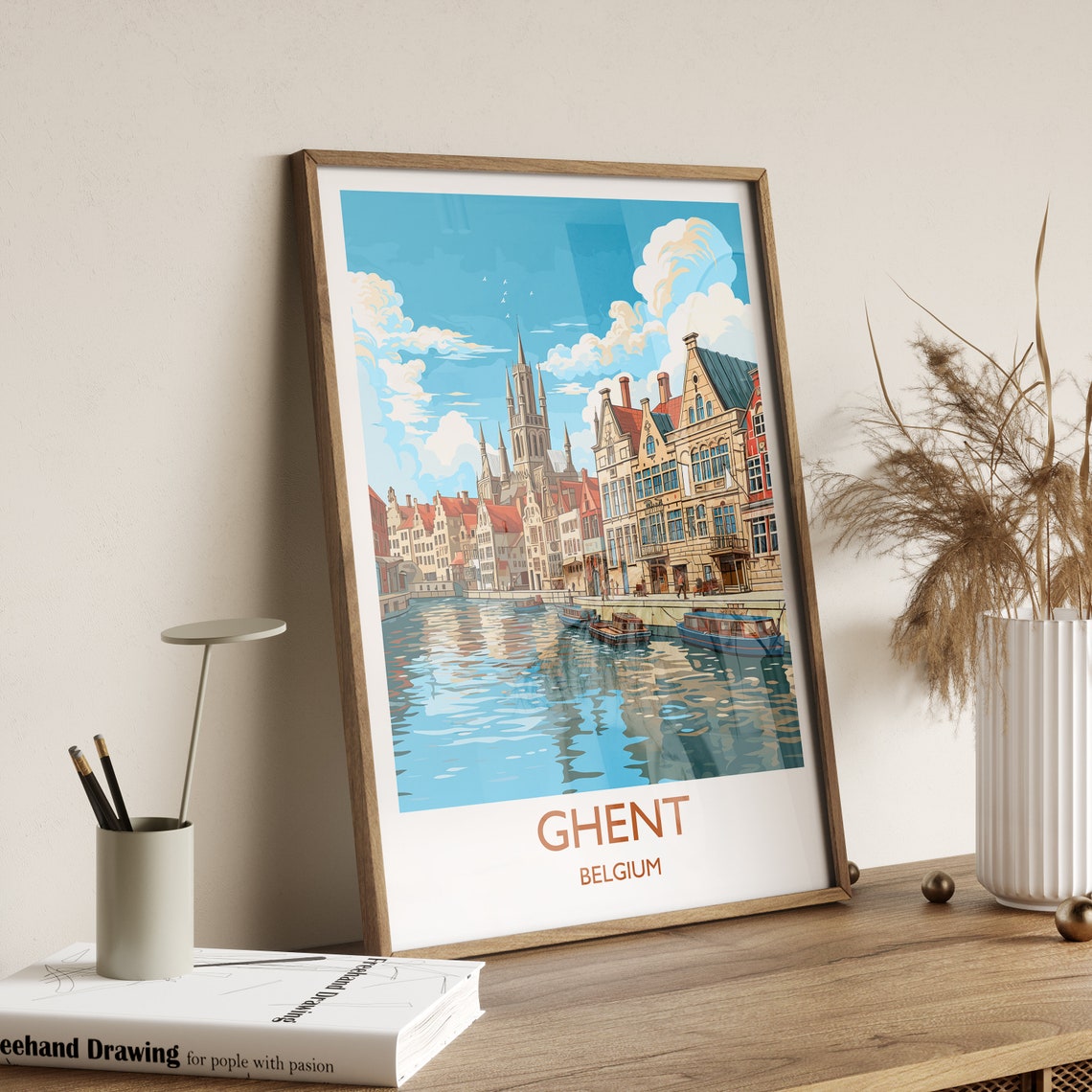 Ghent Belgium Travel Gift Art Print - Image 3
