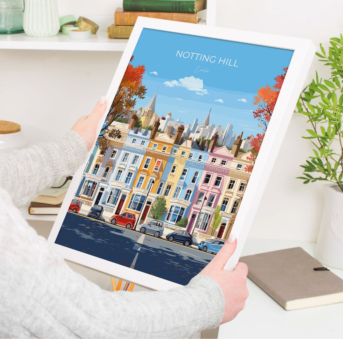 Notting Hill Travel Poster Wall Art Travel Print Of Notting Hill London Poster Notting Hill Art Gift London Art Uk Travel Gift - Image 5