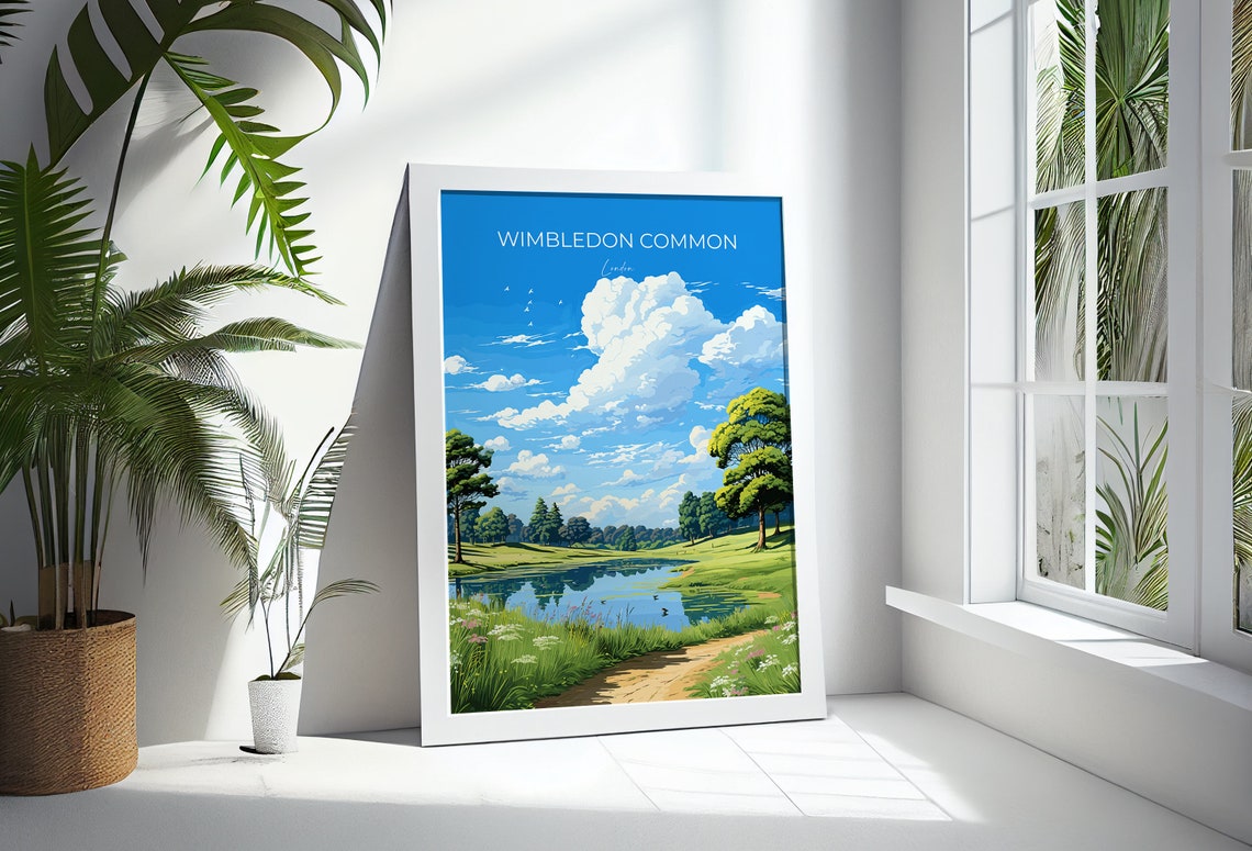 Wimbledon Common Travel Poster Travel Print Of Wimbledon Common London Poster Wimbledon Common Art Gift London Art Lovers Uk Travel Gift - Image 3