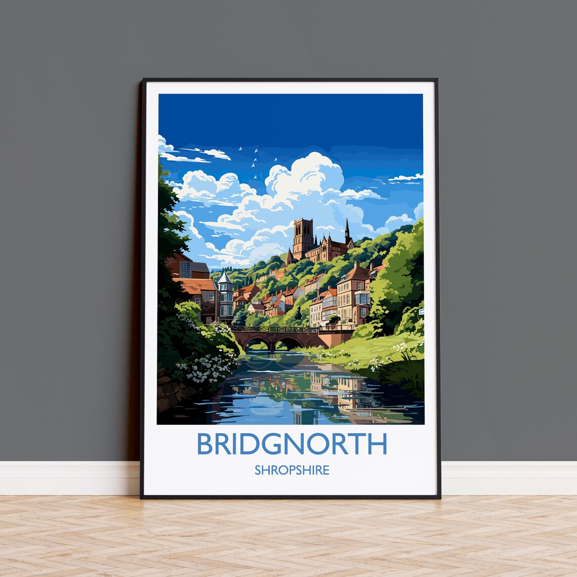 Bridgnorth Travel Poster, England Wall Art Print