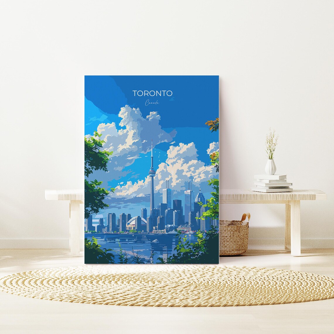 Toronto Canada CN Tower Skyline Lake Ontario Vintage Travel Poster - Image 2