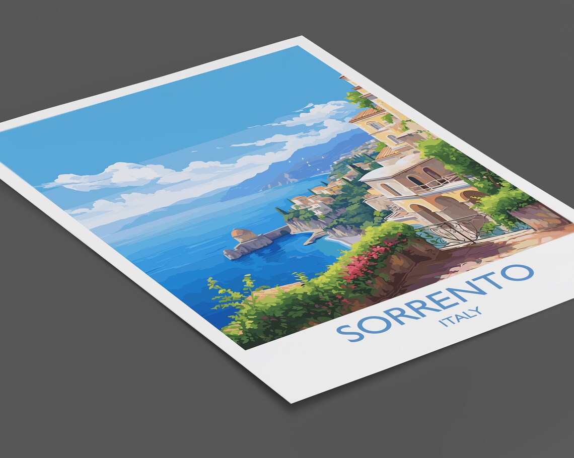 Sorrento Italy Cliffside Coast View Amalfi Bay Travel Poster - Image 2
