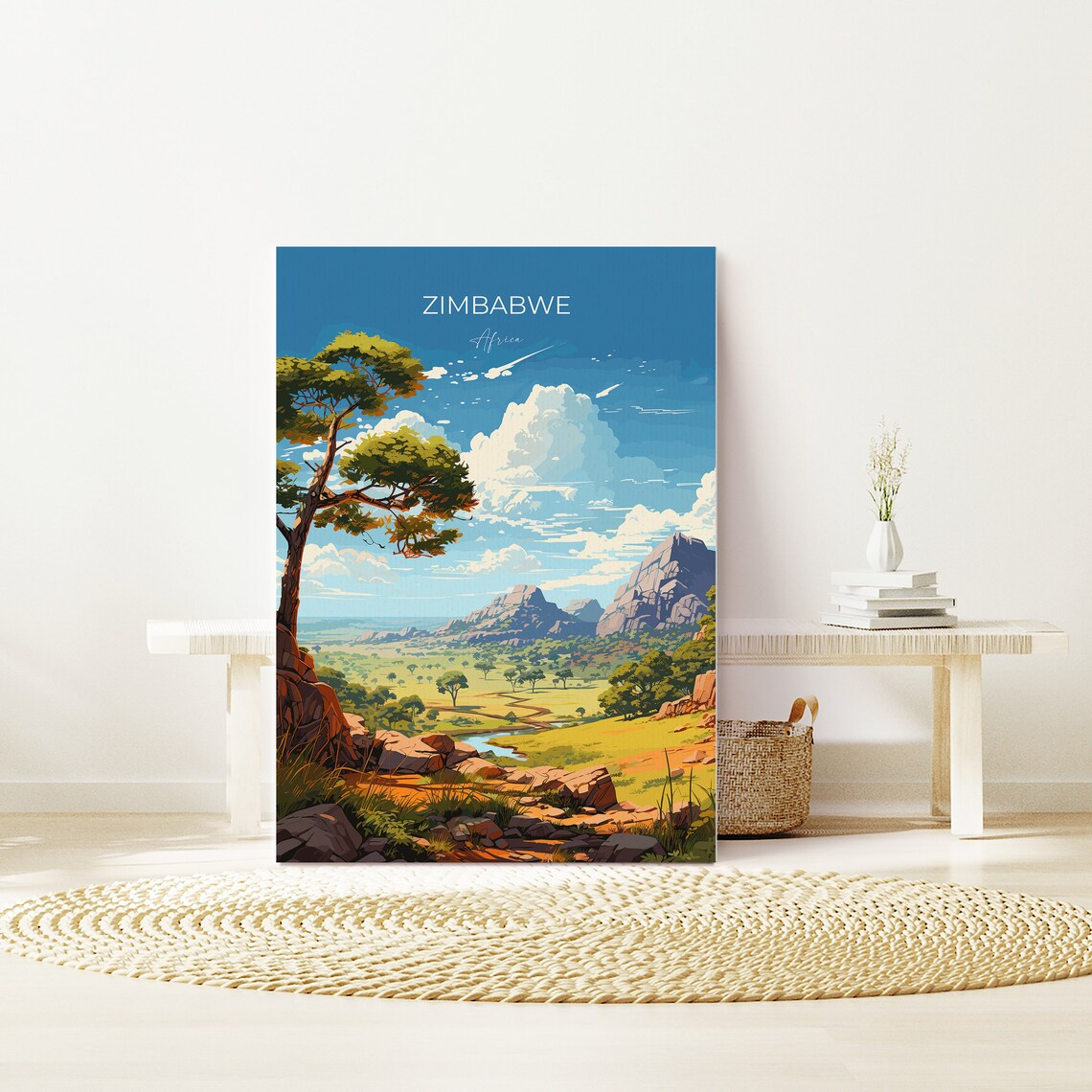 Zimbabwe Travel Poster, Africa Wall Art Print - Image 2
