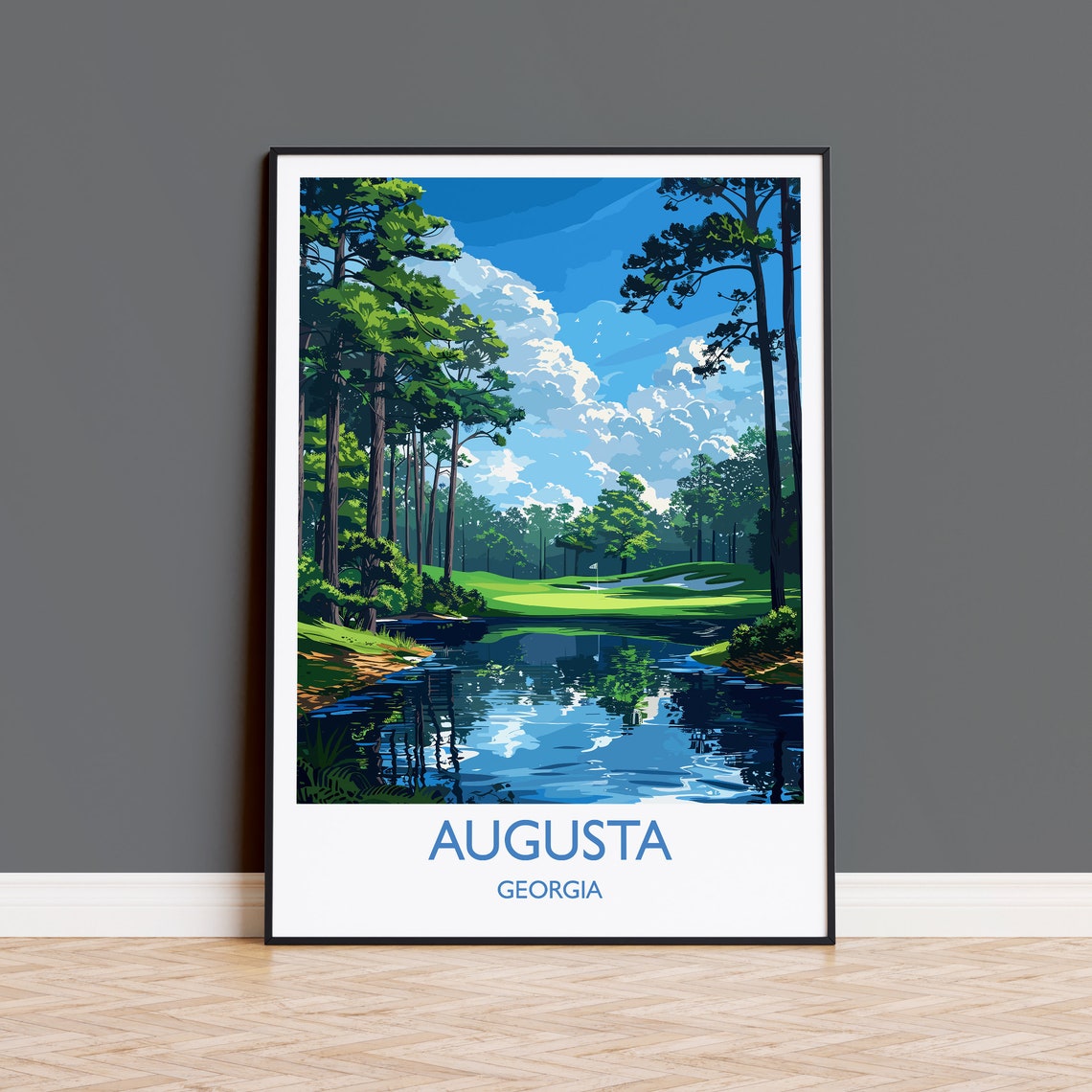 Augusta Georgia Golf Course Lakeside Pine Classic Travel Poster