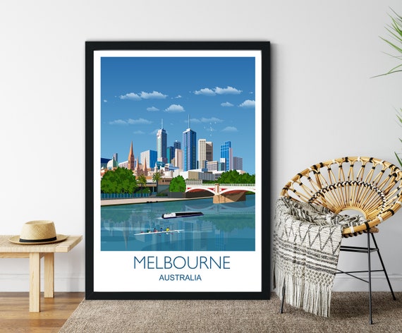 Melbourne Travel Poster, City of Melbourne Australia