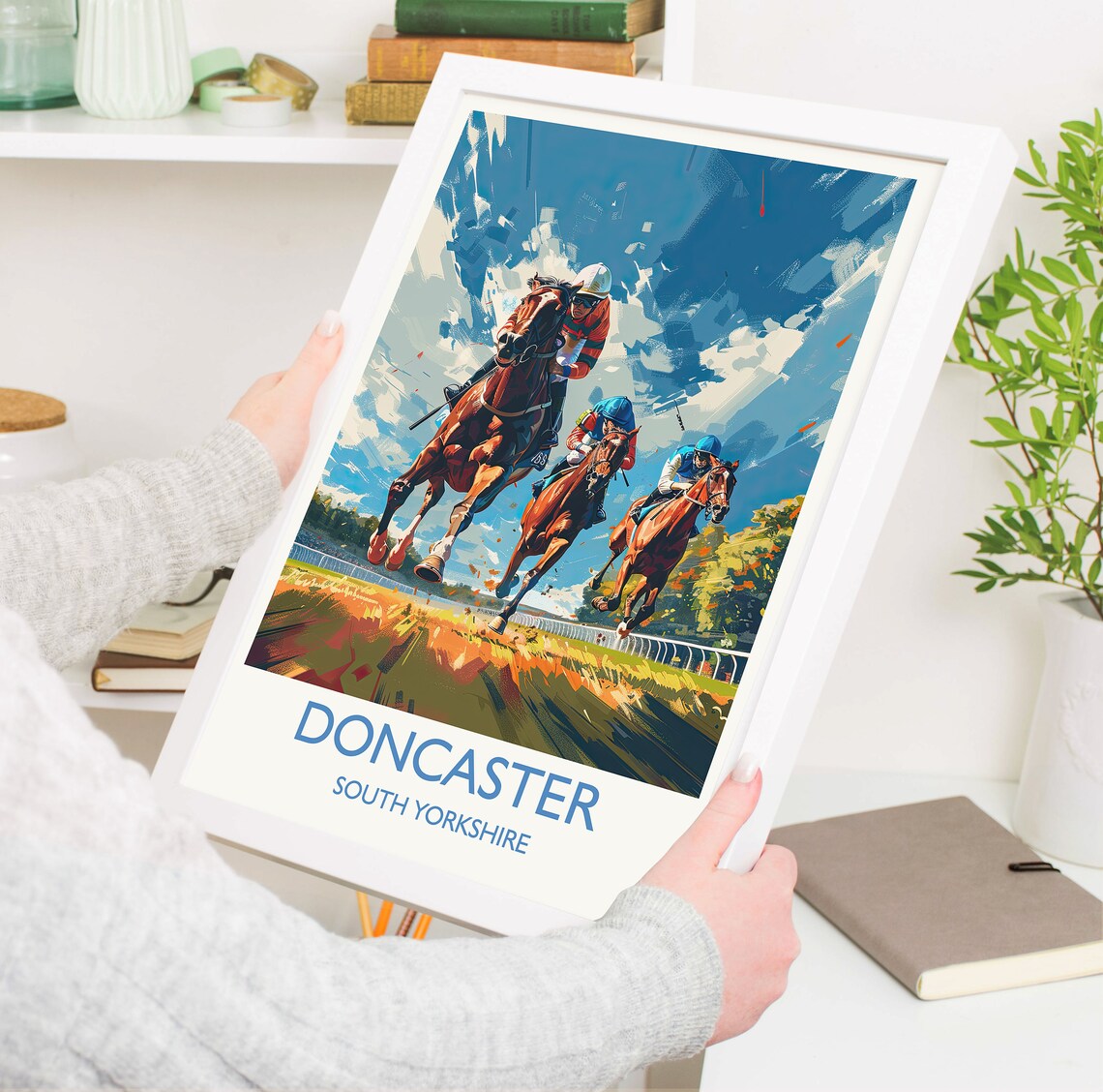 Doncaster South Yorkshire Horse Racing Jockeys Sport Travel Poster - Image 5