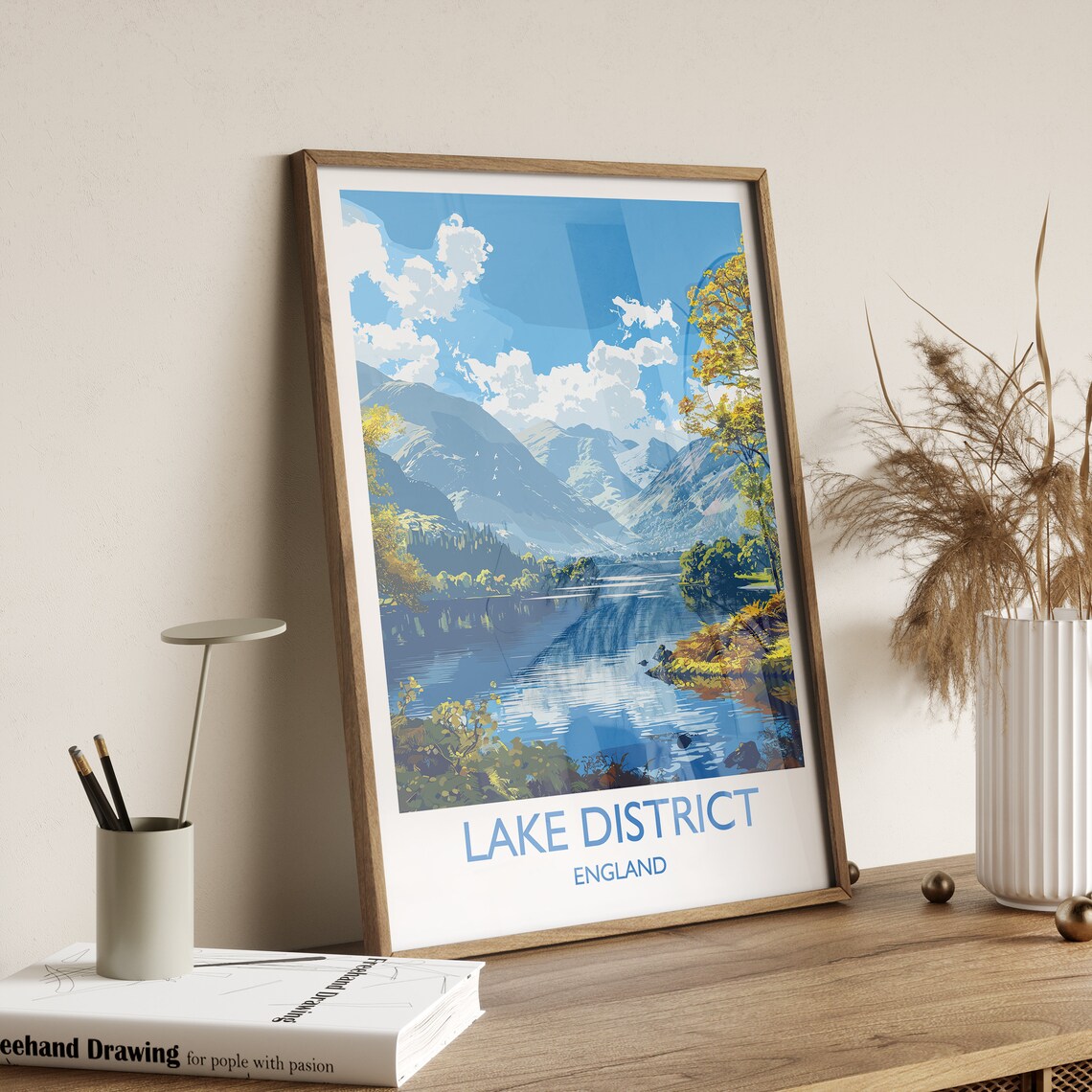 Lake District England Autumn Lakeside Mountains Travel Poster - Image 3
