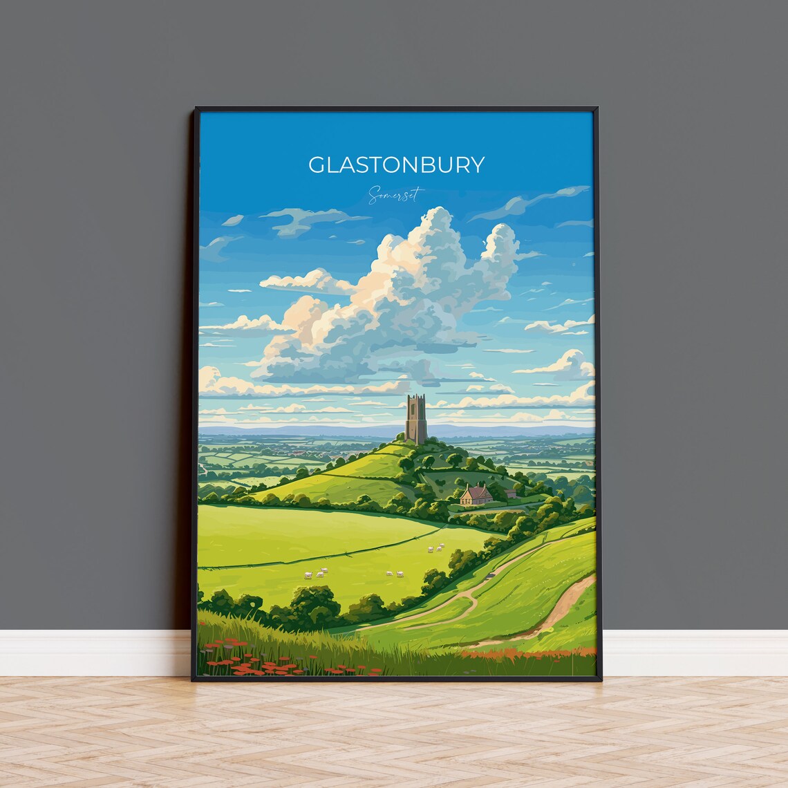 Glastonbury Travel Poster, Somerset England