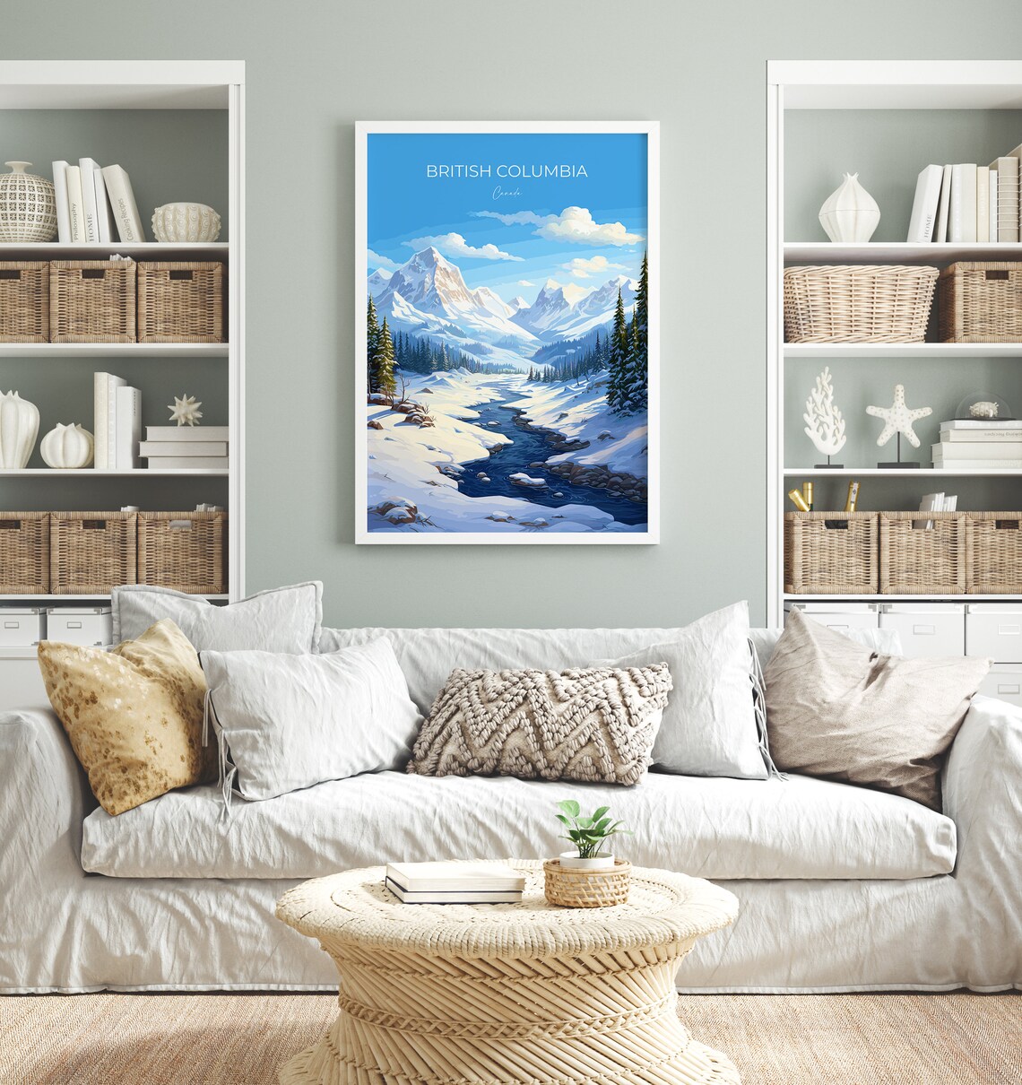 British Columbia Wall Art Travel Print Travel Poster Of British Columbia British Columbia Art Lovers Gift Canada Winter Art Travel Gift - Image 4