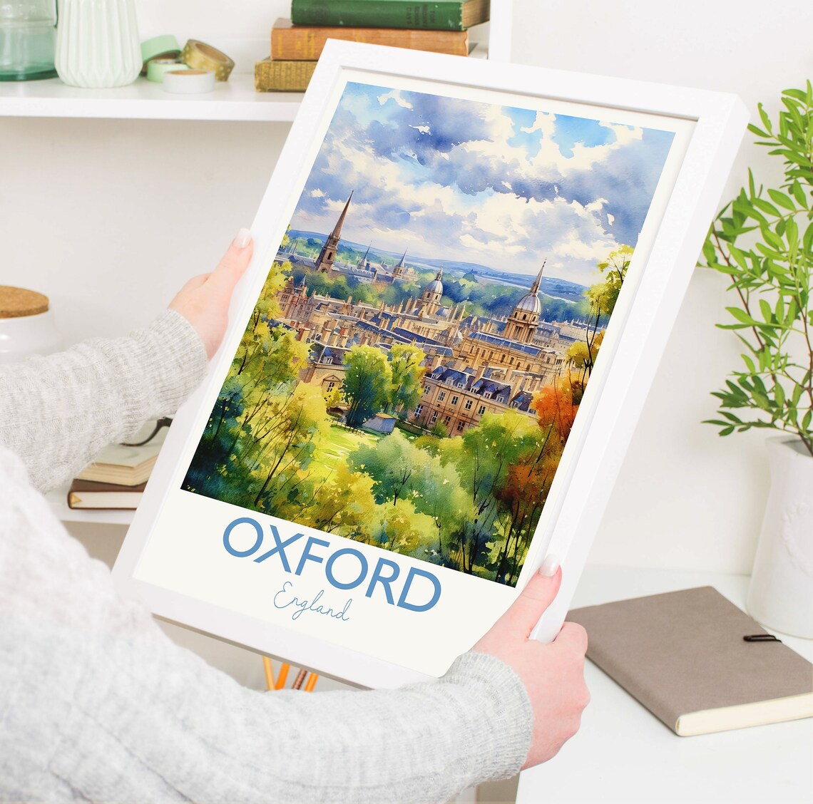 Oxford Travel Poster, Watercolour Art Print - Image 5