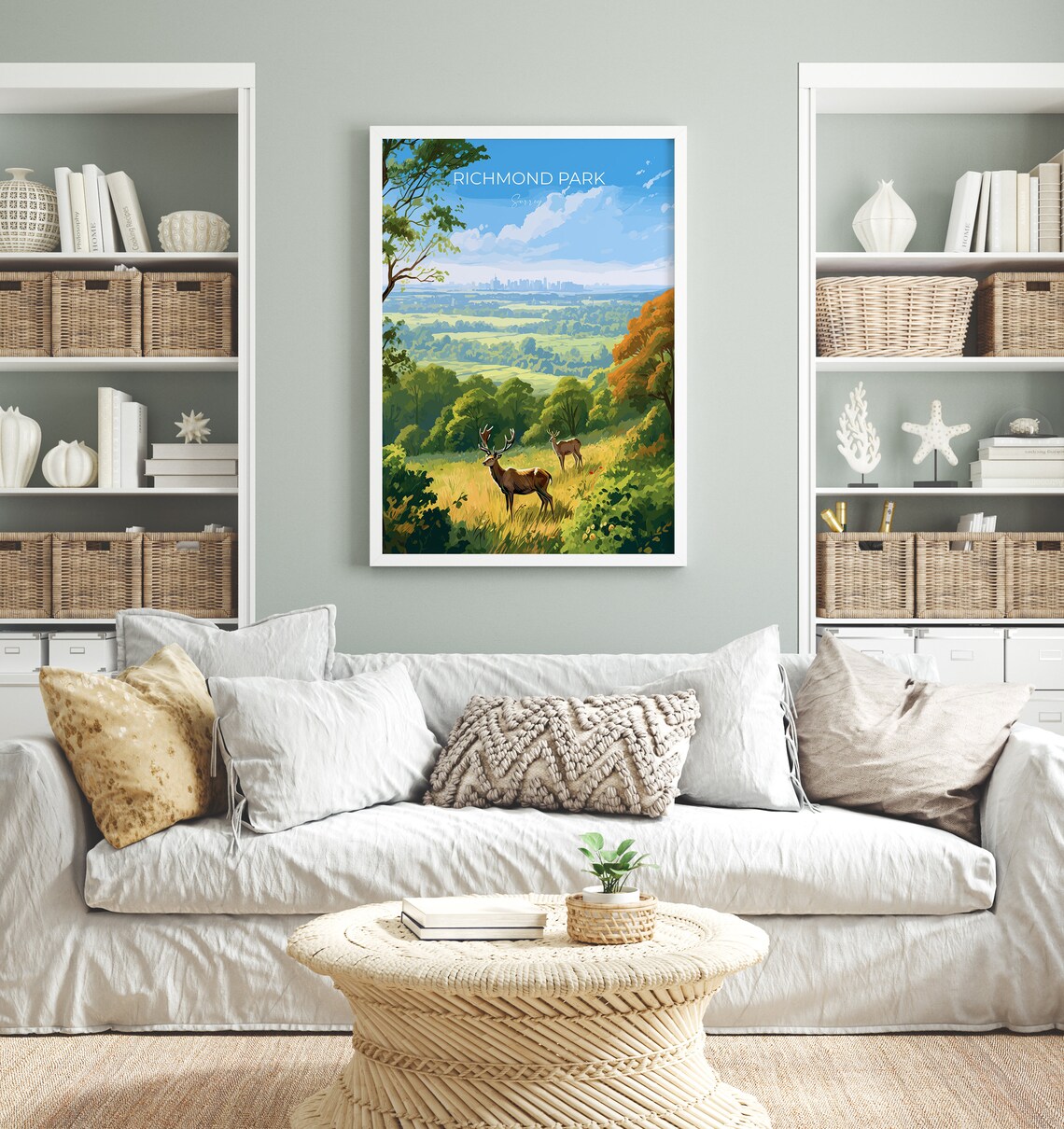 Richmond Park Travel Poster, Surrey London England - Image 4